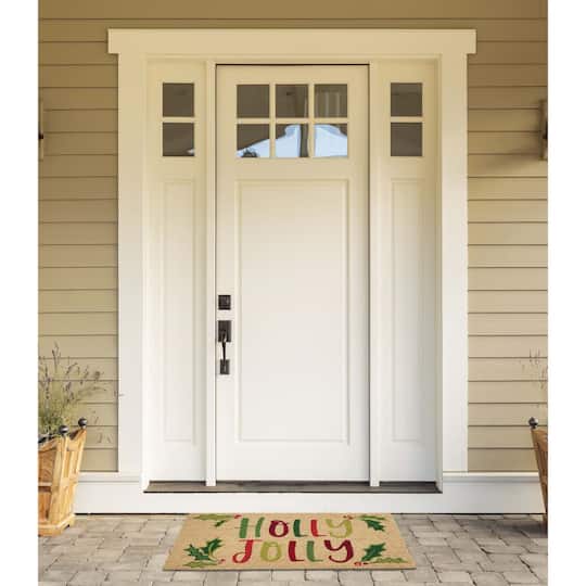 Holly Jolly DII Indoor/Outdoor Natural Coir Holiday Season Doormat 18x30 